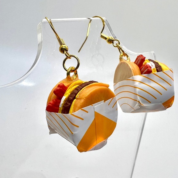 Breakfast Sandwich Earrings - Mini Brands Foodie Earrings - Bacon Sandwich - Picture 2 of 8